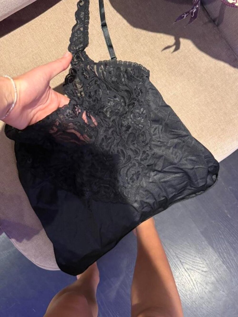 Vintage Black Lace Cami Top - Picture 3 of 5